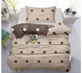 Lenjerie de pat din bumbac CROWN BLEND crem-maro Dimensiune lenjerie de pat: 70 x 90 cm | 140 x 200 cm