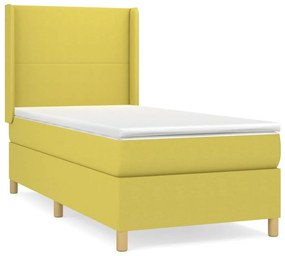 3131792 vidaXL Pat box spring cu saltea, verde, 80x200 cm, textil