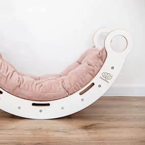 Leagăn alb-roz din lemn de pin 39x75x38 cm Montessori – Meowbaby