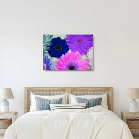 Tablou pe sticlă cu flori colorate (70x50 cm)