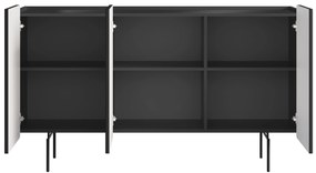 Comodă Malmi 150 cm - negru mat / picioare negre