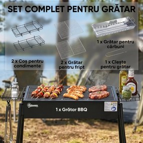 Outsunny Gratar Portabil Exterior Oțel Inoxidabil | Aosom Romania