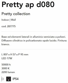 Aplica LED pentru baie IP54 Pretty ap d080 alba