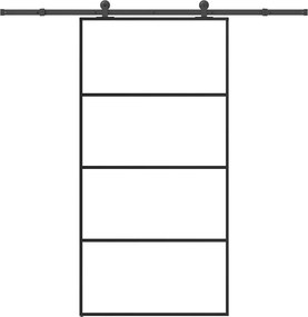 vidaXL Ușă glisantă cu set feronerie 102,5x205 cm sticlă ESG/aluminiu