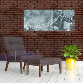 Tablou - Tower Bridge în tonuri reci (120x50 cm)