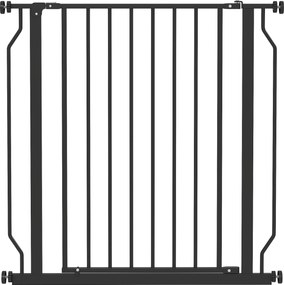 PawHut Poartă Extensibilă și Reglabilă pentru Câini, pentru Scări și Uși, din Oțel și ABS, 75-85x76 cm, Negru | Aosom Romania