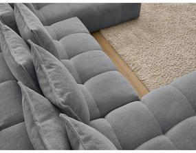 Colțar gri închis extensibil/cu spațiu de depozitare cu tapițerie din chenille (cu colț pe partea dreaptă/în formă de "U") Everest – Bobochic Paris