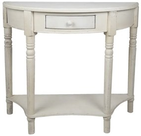 Consola alba, din lemn, cu un sertar, Clemoire