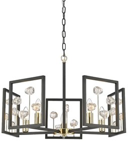 Lustra suspendata moderna design deosebit CAROLINE negru mat/ french gold