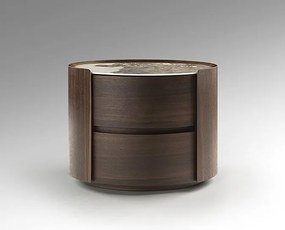 Noptiera ovala cu 2 sertare Enoc stejar inchis