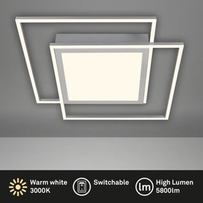 Brilo - Plafonieră LED 2xLED/16W/230V + LED/19W 51,5x51,5 cm crom mat