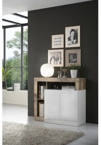 Comodă LENOR alb/maro