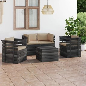 Set mobilier grădină paleți cu perne 5 piese lemn masiv pin