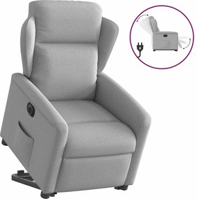 vidaXL Scaun reclinabil electric, țesătură gri nor