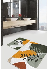 Covorașe de baie verde 2 buc. din catifea 60x100 cm Illustrated Autumn – Mila Home