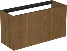 Dulap baza suspendat Ideal Standard Atelier Conca 2 sertare 100 cm finisaj nuc inchis