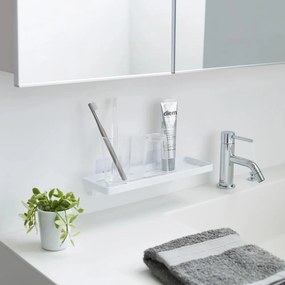 Raft pentru baie alb mat autoadeziv din oțel Film Hook – YAMAZAKI