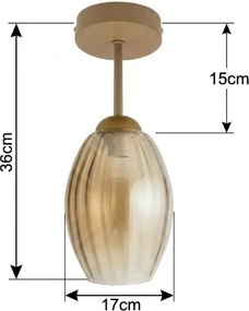 BRILAGI - Plafonieră LED aplicată R GLASS 1xE27/60W/230V Ø 17 cm bej/bej fumuriu