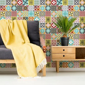 Set de 24 autocolante de perete Ambiance Montecito, 15 x 15 cm