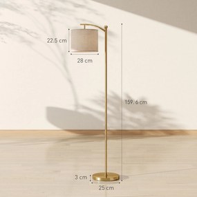 HOMCOM Lampadar LED cu Telecomandă, Lumină Reglabilă în 11 Temperaturi de Culoare și 11 Niveluri de Luminozitate, Auriu | Aosom Romania