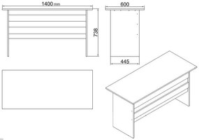Set mobilier birou Volgenzo 12 (alb). 1107157