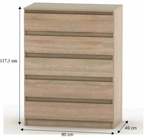 Comodă HANY NEW 005, stejar sonoma