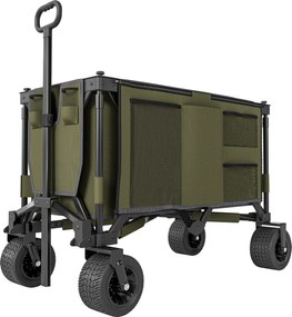 Cărucior Outsunny, pliabil, 7 buzunare laterale, mâner reglabil, capacitate de până la 120 kg, oțel, verde, 100 x 48 x 100,5 cm | Aosom Romania