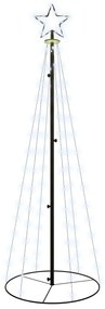 Brad de Craciun conic, 108 LED-uri, alb rece, 70x180 cm Alb rece, 180 x 70 cm, 1