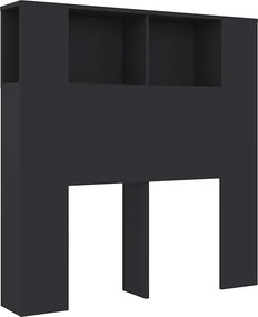 vidaXL Tăblie de pat cu dulap, negru, 100x18,5x102,5 cm