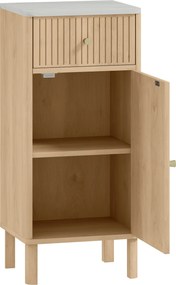 Dulap de baie HOMCOM slim cu sertar și ușă, pentru sufragerie, salon, living, bucătărie, 36 x 30 x 80 cm, stejar | Aosom Romania