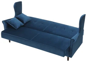 Canapea extensibilă, material textil albastru, COLUMBUS