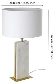 Lampă de masă Eglo 390409 BELESAR 1xE27/40W/230V alb
