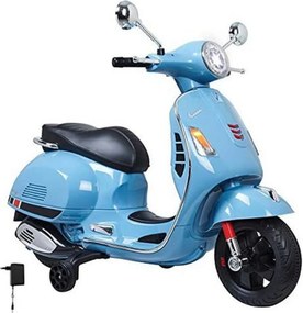 Motocicleta Electrica cu Acumulator Pentru Copii NOVOKIDS™ Vespa Classic Scooter, Pornire la cheie, Lungime 102 cm, 3-8 ani, Max 30 kg, Albastru