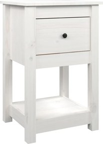 vidaXL Noptieră, alb, 40x35x61,5 cm, lemn masiv de pin