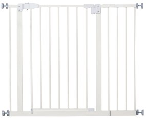 PawHut Poartă Extensibilă pentru Câini cu Montare prin Presiune, Barieră Închidere Automată și Extensie, 86x76.2 cm, Alb | Aosom Romania