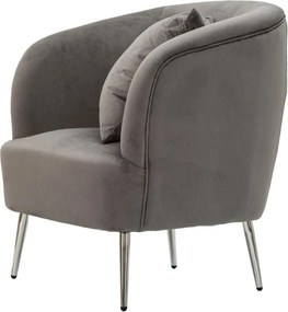 Fotoliu gri cu tapițerie din catifea Silvery – Mauro Ferretti