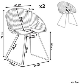 Set 2 buc. scaune pentru sufragerie Auron (auriu). 1010038