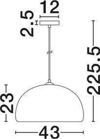 Lustra suspendata cu textura granulata Davo 43cm, gri piatra