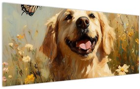 Tablou - Cățel fericit (120x50 cm)