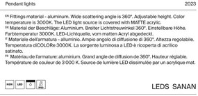 Pendul LED design tehnic Ray negru