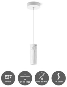 Lustră pe cablu SAGA 1xE27/40W/230V marmură