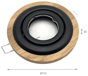 Plafonieră pentru tavan fals TOBBY 1x GU10/20W/230V Ø 11,5 cm stejar/negru