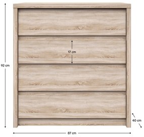 Comoda 4S, stejar sonoma, NORTY TYP 21