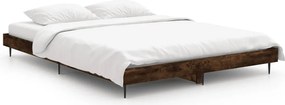 vidaXL Cadru de pat, stejar afumat, 135x190 cm, lemn prelucrat