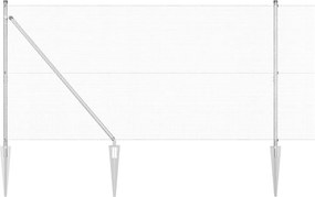 vidaXL Stâlp de gard. Argintiu 25 x 1,2 m (plasă de 12 x 12 mm) Oțel