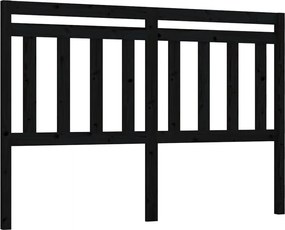 vidaXL Tăblie de pat, negru, 126x4x100 cm, lemn masiv de pin