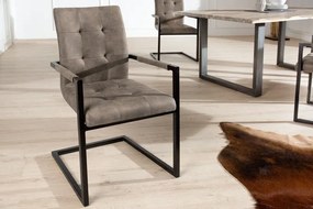 Set de 2 scaune cu brate aspect vintage Oxford antik taupe