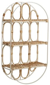Etajera de perete, din metal si rattan, 3 rafturi Roseraie