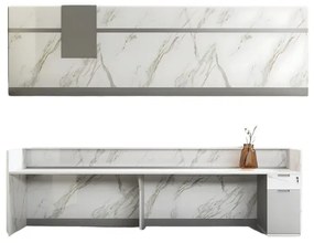 Masa birou receptie ,design modern și elegant ,calitate premium, dimensiuni 2400*600*1050