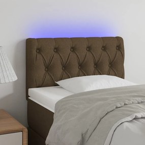 Tablie de pat cu LED, maro inchis, 80x7x78 88 cm, textil 1, Maro inchis, 80 x 7 x 78 88 cm